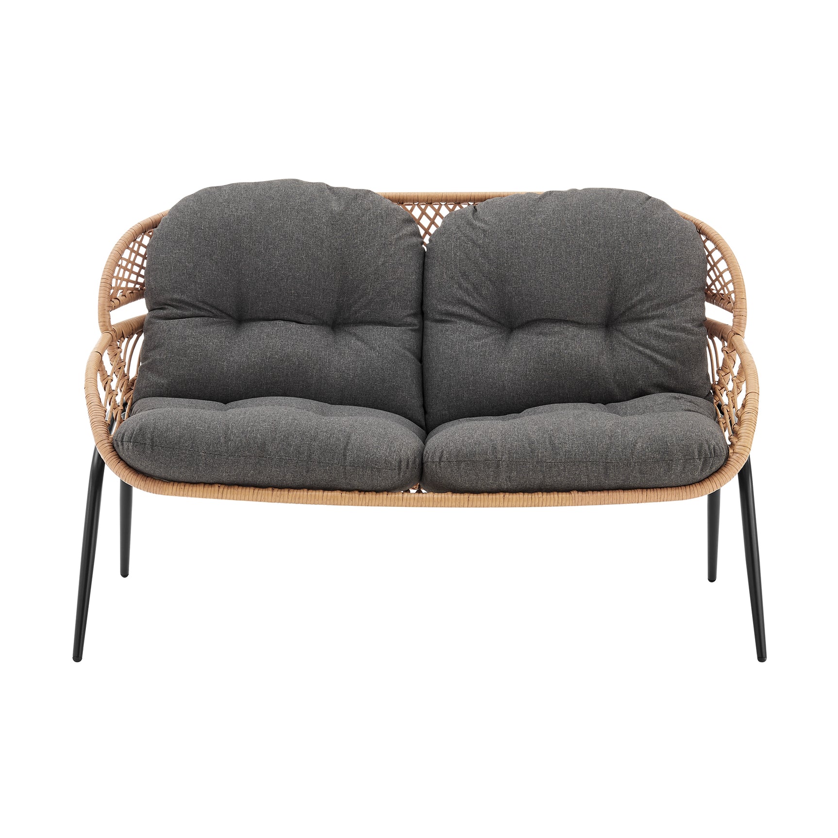 Pine 4-Piece Patio Conversation Set in Grey - Ornate Home