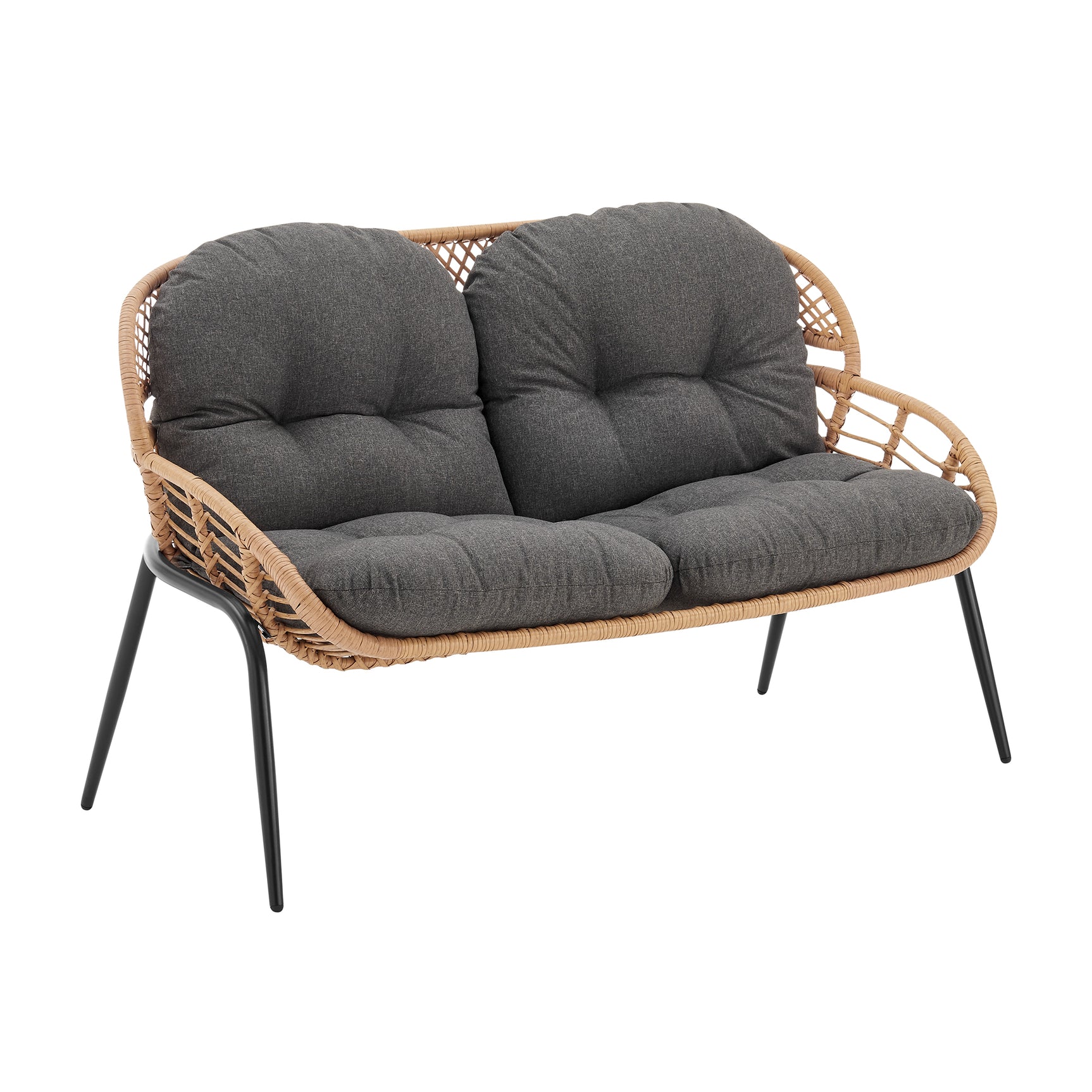 Pine 4-Piece Patio Conversation Set in Grey - Ornate Home