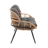 Pine 4-Piece Patio Conversation Set in Grey - Ornate Home