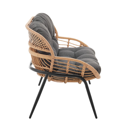 Pine 4-Piece Patio Conversation Set in Grey - Ornate Home