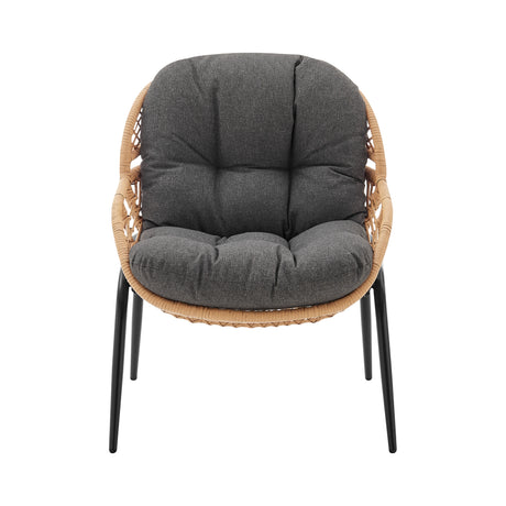 Pine 4-Piece Patio Conversation Set in Grey - Ornate Home