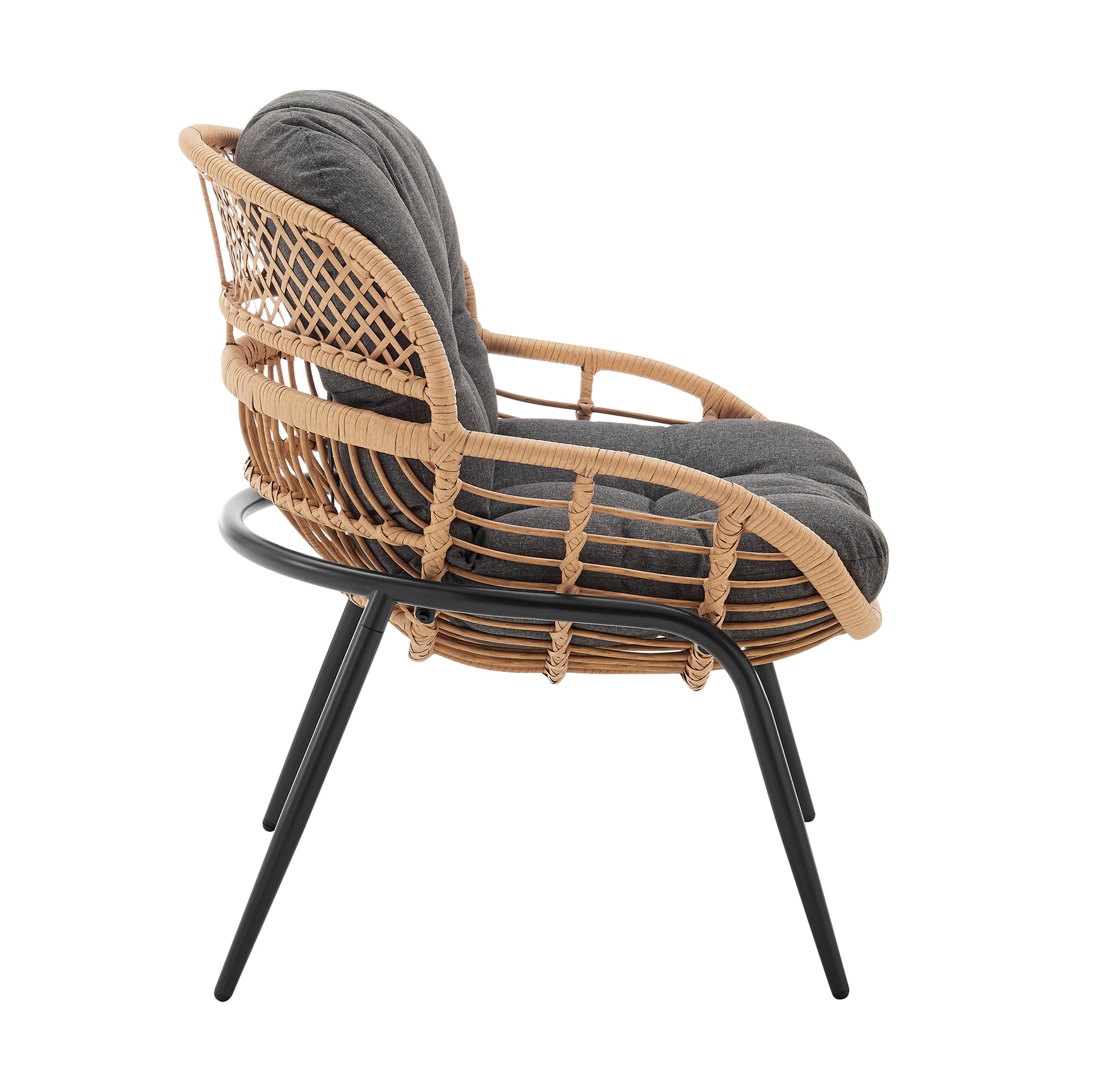 Pine 4-Piece Patio Conversation Set in Grey - Ornate Home