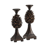 Pine Bluff Brown Candle Holders - Ornate Home