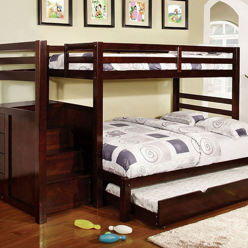 Pine Ridge Dark Walnut Twin/Full Bunk Bed - Ornate Home