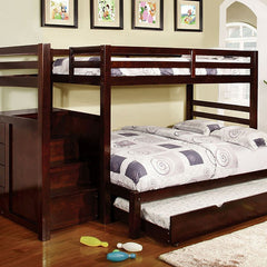Pine Ridge Dark Walnut Twin/Full Bunk Bed - Ornate Home