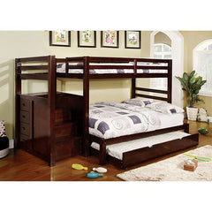Pine Ridge Dark Walnut Twin/Full Bunk Bed - Ornate Home