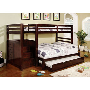 Pine Ridge Dark Walnut Twin/Full Bunk Bed - Ornate Home