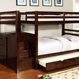 Pine Ridge Dark Walnut Twin/Full Bunk Bed - Ornate Home