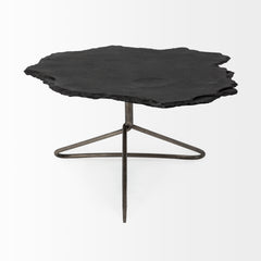 Pinera Black Slate with Iron Base Coffee Table - Ornate Home