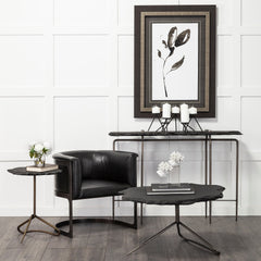 Pinera Black Slate with Iron Base Coffee Table - Ornate Home