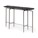 Pinera Black Slate with Iron Base Console Table - Ornate Home