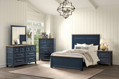 Pinetop Blue/Dark Brown Full Bed - Ornate Home