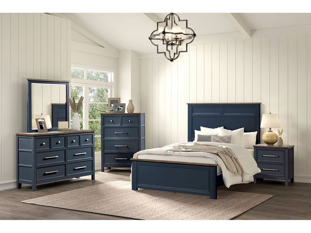 Pinetop Blue/Dark Brown Twin 4 Piece Bedroom Set - Ornate Home