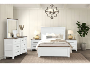 Pinetop White Twin 5 Piece Bedroom Set w/2 Nightstands - Ornate Home