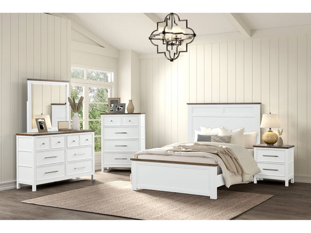 Pinetop White Twin 5 Piece Bedroom Set w/Chest - Ornate Home