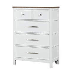 Pinetop White Twin 5 Piece Bedroom Set w/Chest - Ornate Home