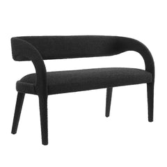 Pinnacle Black Boucle Fabric Accent Bench - Ornate Home