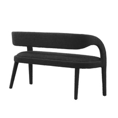 Pinnacle Black Boucle Fabric Accent Bench - Ornate Home