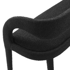 Pinnacle Black Boucle Fabric Accent Bench - Ornate Home