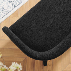 Pinnacle Black Boucle Fabric Accent Bench - Ornate Home