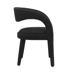 Pinnacle Black Boucle Upholstered Dining Chair (Set of 2) - Ornate Home
