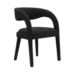 Pinnacle Black Boucle Upholstered Dining Chair (Set of 2) - Ornate Home