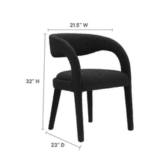 Pinnacle Black Boucle Upholstered Dining Chair (Set of 2) - Ornate Home