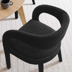 Pinnacle Black Boucle Upholstered Dining Chair (Set of 2) - Ornate Home