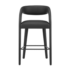 Pinnacle Black Vegan Leather Bar Stool (Set of 2) - Ornate Home