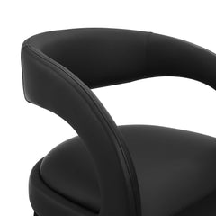 Pinnacle Black Vegan Leather Bar Stool (Set of 2) - Ornate Home