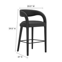 Pinnacle Black Vegan Leather Bar Stool (Set of 2) - Ornate Home