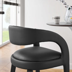Pinnacle Black Vegan Leather Bar Stool (Set of 2) - Ornate Home