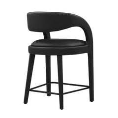 Pinnacle Black Vegan Leather Counter Stool (Set of 2) - Ornate Home