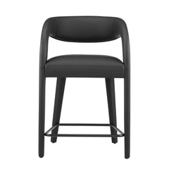 Pinnacle Black Vegan Leather Counter Stool (Set of 2) - Ornate Home