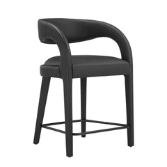 Pinnacle Black Vegan Leather Counter Stool (Set of 2) - Ornate Home