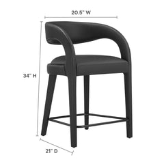 Pinnacle Black Vegan Leather Counter Stool (Set of 2) - Ornate Home