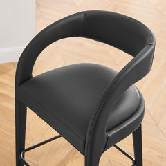 Pinnacle Black Vegan Leather Counter Stool (Set of 2) - Ornate Home