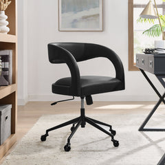 Pinnacle Black Vegan Leather Office Chair - Ornate Home