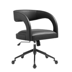 Pinnacle Black Vegan Leather Office Chair - Ornate Home