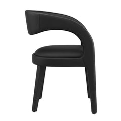 Pinnacle Black Vinyl Vegan Leather Dining Chair (Set of 2) - Ornate Home