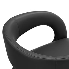 Pinnacle Black Vinyl Vegan Leather Dining Chair (Set of 2) - Ornate Home