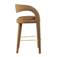 Pinnacle Brown/Gold Performance Velvet Bar Stool (Set of 2) - Ornate Home
