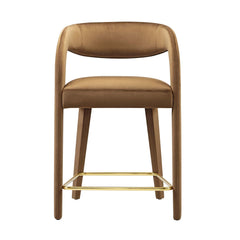 Pinnacle Brown/Gold Performance Velvet Counter Stool (Set of 2) - Ornate Home