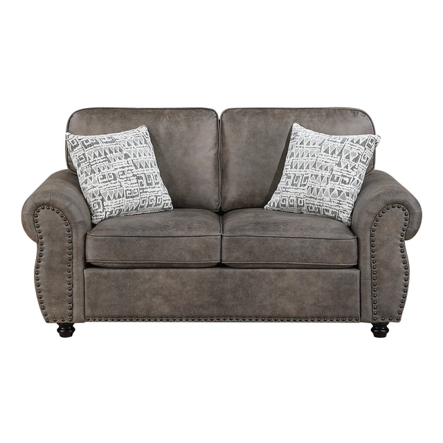 Pinnacle Brown Loveseat - Ornate Home