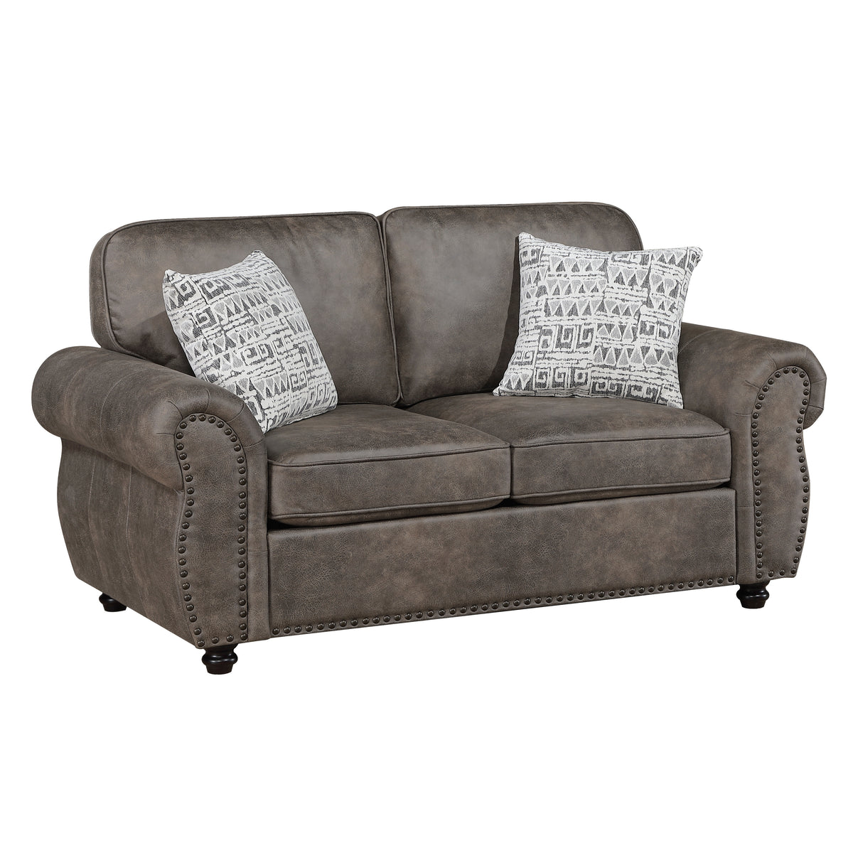 Pinnacle Brown Loveseat - Ornate Home
