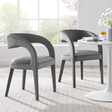 Pinnacle Gray Performance Velvet Dining Chair (Set of 2) - Ornate Home