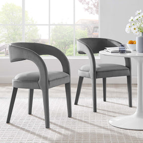Pinnacle Gray Performance Velvet Dining Chair (Set of 2) - Ornate Home