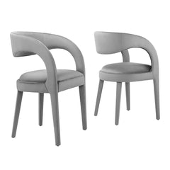 Pinnacle Gray Performance Velvet Dining Chair (Set of 2) - Ornate Home
