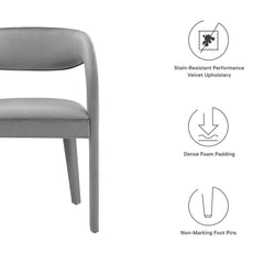 Pinnacle Gray Performance Velvet Dining Chair (Set of 2) - Ornate Home