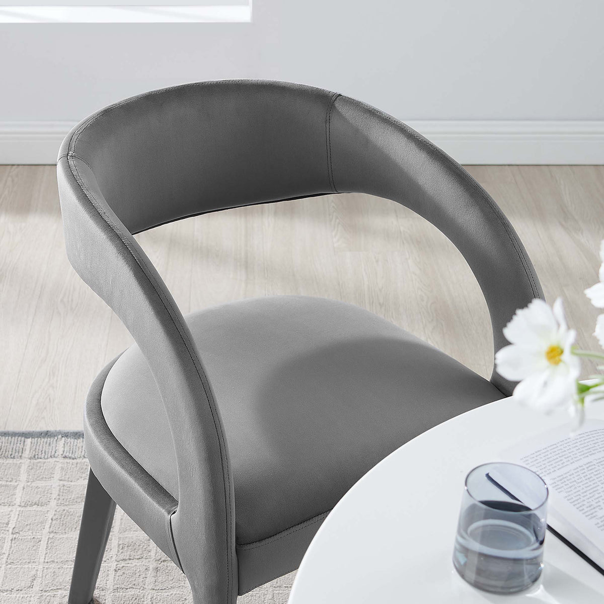 Pinnacle Gray Performance Velvet Dining Chair (Set of 2) - Ornate Home